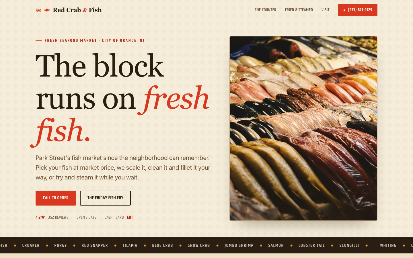 Red Crab Fish Market
